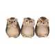 Trio de figurines hérissons sages en résine, postures du mantra mizaru kikazaru iwazaru