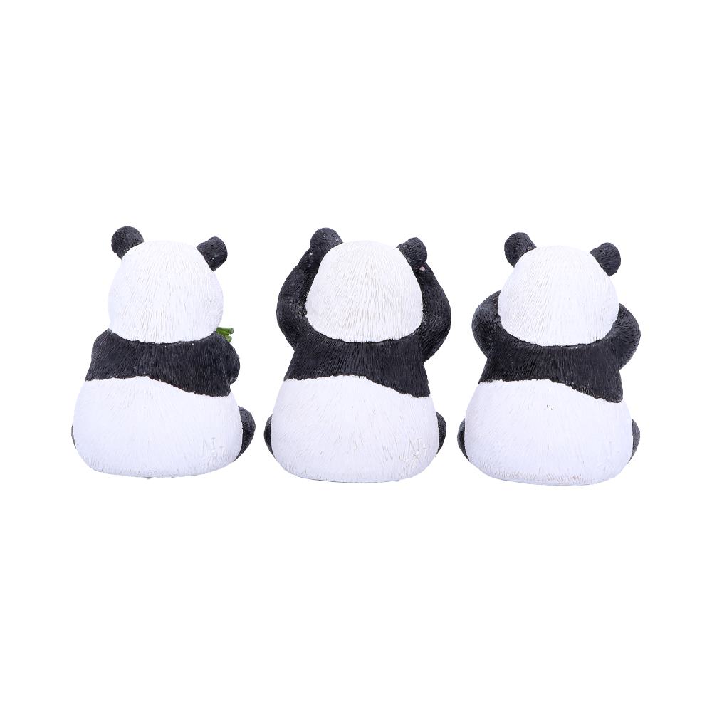 Trio de figurines pandas sages en résine, gestes doux du mantra ne rien voir, entendre ni dire