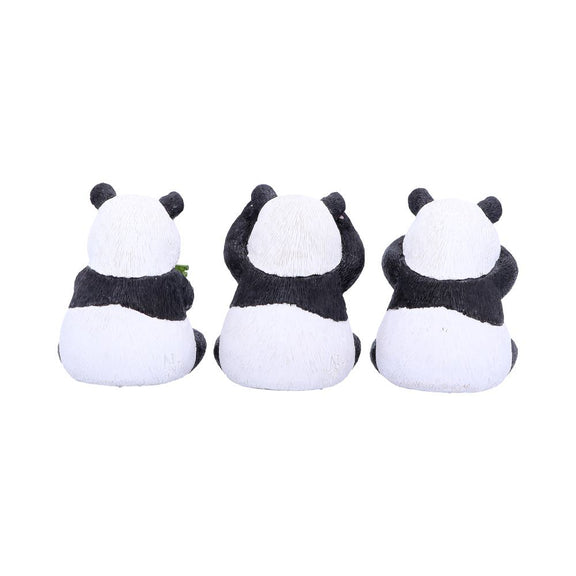 Trio de figurines pandas sages en résine, gestes doux du mantra ne rien voir, entendre ni dire
