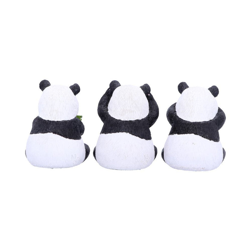 Trio de figurines pandas sages en résine, gestes doux du mantra ne rien voir, entendre ni dire