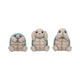 Trio de figurines tortues sages en résine, postures du mantra japonais mizaru kikazaru iwazaru