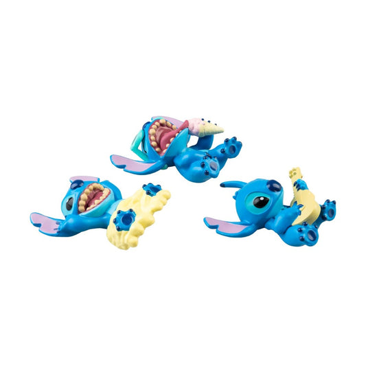 Set de 3 magnets Disney Stitch en PVC relief : ukulélé, glace géante et bain de mousse