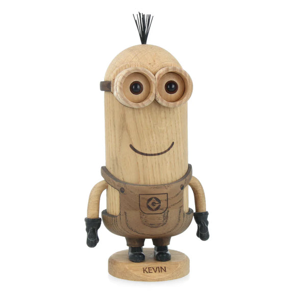 Figurine Kevin des Minions petit modèle en chêne blanc et chêne fumé, design Boyhood