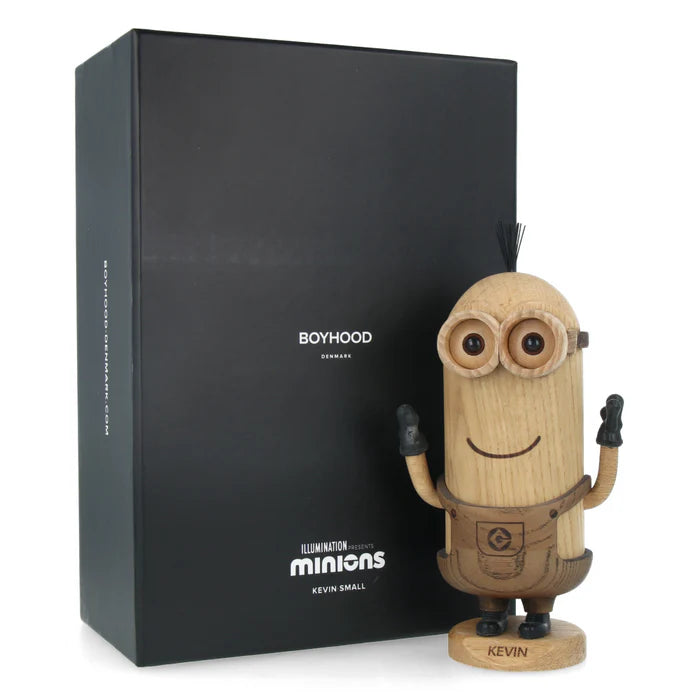 Figurine Kevin des Minions petit modèle en chêne blanc et chêne fumé, design Boyhood
