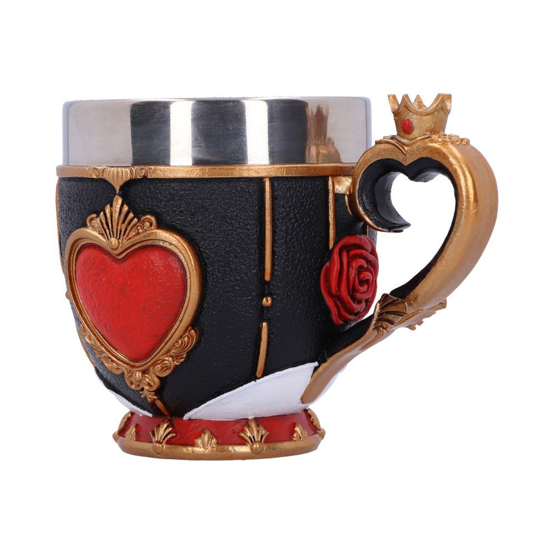 Tasse Reine de Cœur Alice au Pays des Merveilles avec cœur rouge en relief et anse en forme de cœur