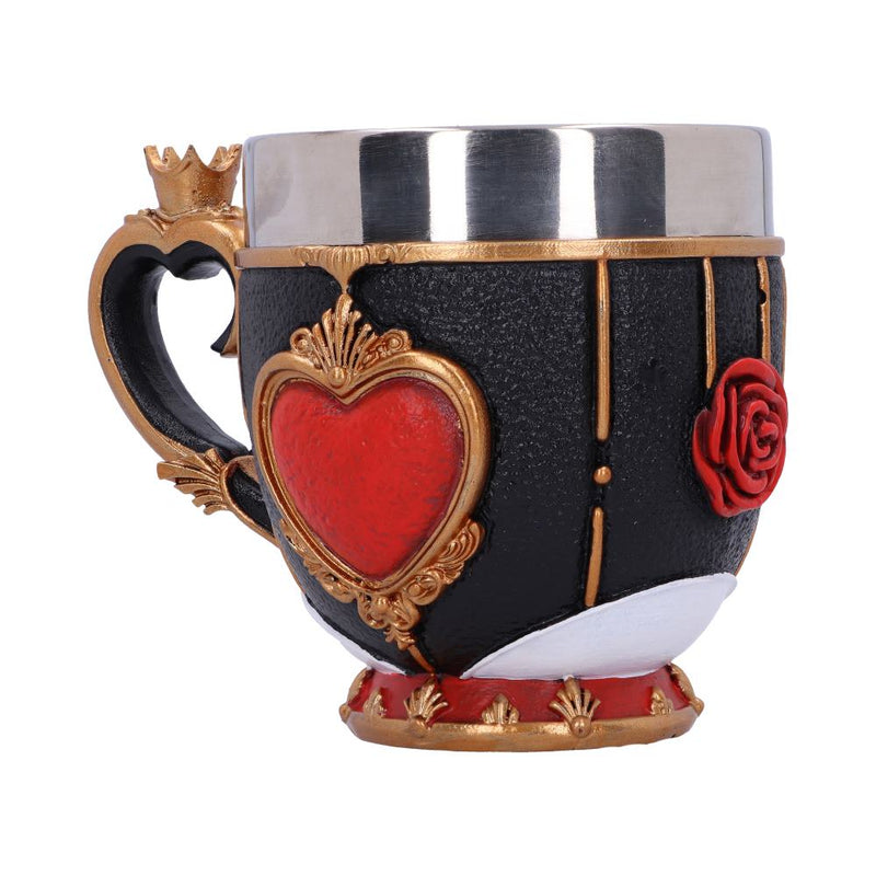 Tasse Reine de Cœur Alice au Pays des Merveilles avec cœur rouge en relief et anse en forme de cœur