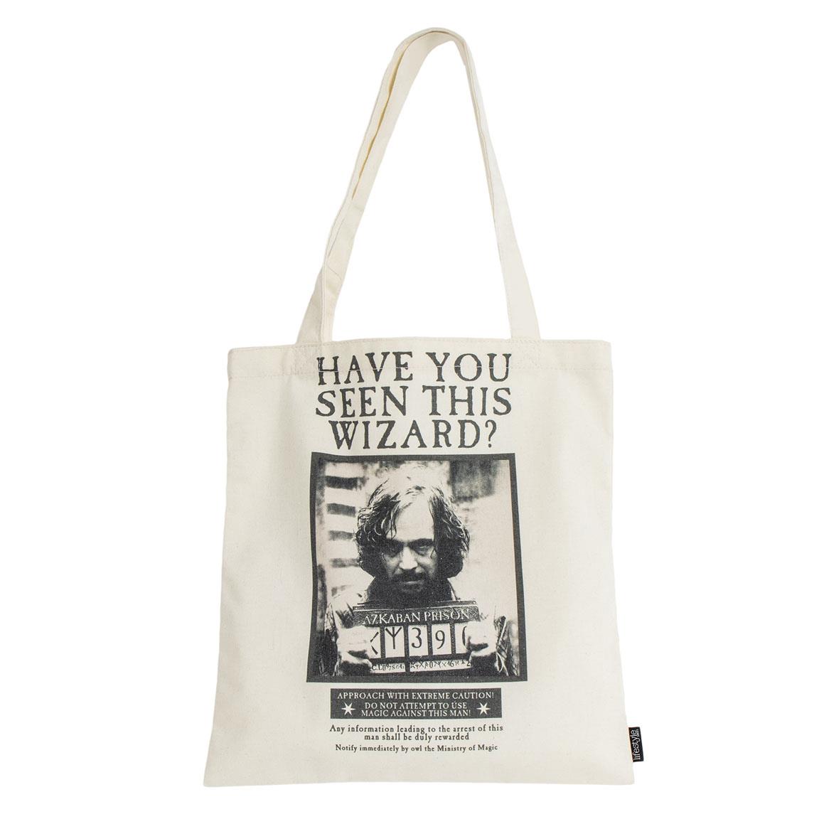 Tote bag Harry Potter avec l'avis de recherche vintage de Sirius Black Have You Seen This Wizard