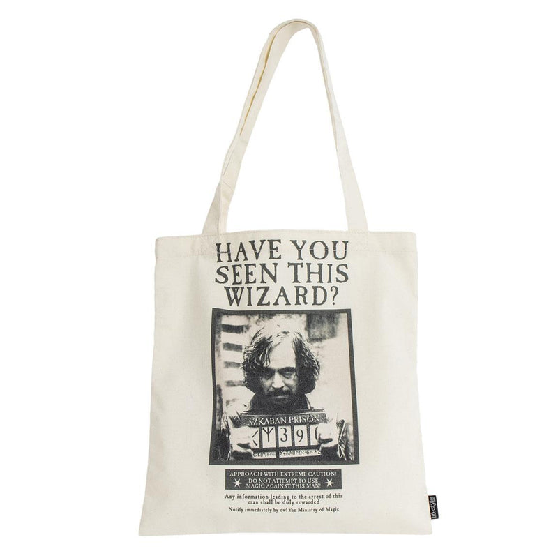 Tote bag Harry Potter avec l'avis de recherche vintage de Sirius Black Have You Seen This Wizard
