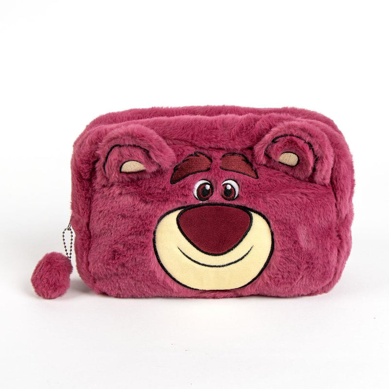 Trousse peluche rose Lotso l'ours de Toy Story, matière ultra douce avec fermeture zippée