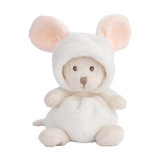 Peluche Bukowski Ziggy Mouse, ourson de 15 cm en costume de souris blanc ou gris