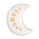 Vide-poche croissant de lune en céramique blanche mouchetée avec phases lunaires